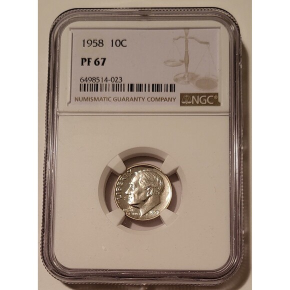 1958 Roosevelt Dime Proof PF67 NGC - Picture 1 of 2